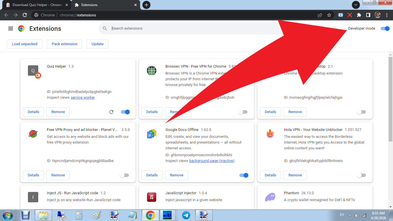 Step 4 - Enable Developer Mode